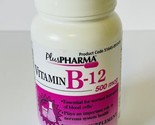Plus Pharma Vitamin B12-500mcg Blood Cells, Nervous System Health 100 Tabs - $10.79