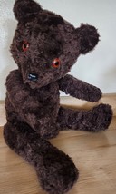 Darling Stuffed Teddy Bear Amber Eyes Fully Jointed 20&quot; See Pictures Poseable - $40.49