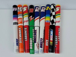 Lot of 9 NASCAR Pens Year 2000, 6 1/4&quot; Long with Lids, Two Duplicate, Good Cond - £17.33 GBP
