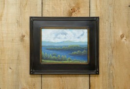 Original oil on canvas 15&quot;x18&quot; Lake Winnipesaukee scene with wood frame. - £296.56 GBP