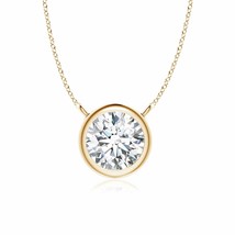 ANGARA Round Natural Diamond Pendant Necklace in 14K Gold (Grade-GVS2, 0.25 Ctw) - £906.55 GBP
