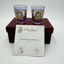 Murano Art Glass Vecchia Italy Lavender Shots Pair Glasses Set 2 Box /CO... - £86.19 GBP