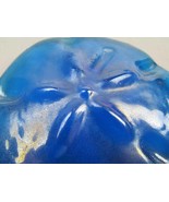 Blue art glass sand dollar paperweight - $24.00