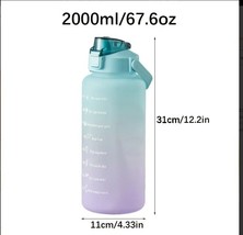 Large 64 OZ Motivational Water Bottle with Straw Time Flip Lid for Sport Fitness - £10.26 GBP