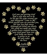 Engraved Pet Name Plate, Memorial Poem Plate, Many Poem Choices, Dog, Ca... - $24.75+