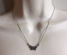BUTTERFLY Vintage NECKLACE in Sterling Silver with Marcasites - 16 to 18... - $33.00