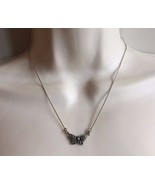 BUTTERFLY Vintage NECKLACE in Sterling Silver with Marcasites - 16 to 18 1/2 in. - $33.00