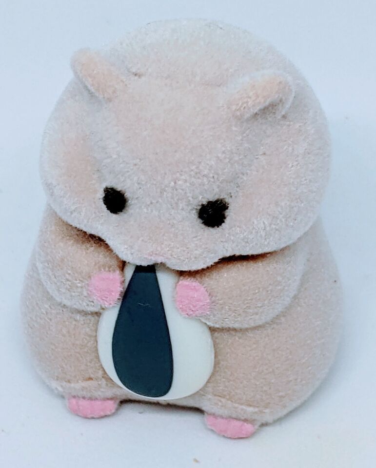 Light Gray Hamster With Melon Seed Figurine - $20.00