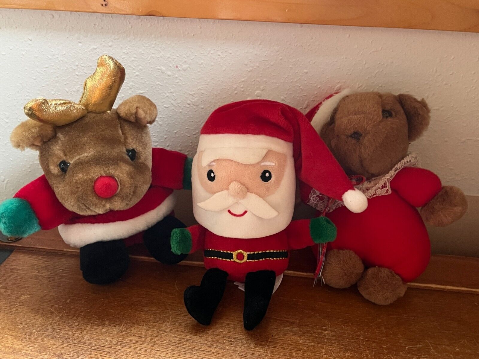 Primary image for Lot of Preferred Plush Reindeer Hallmark Santa Claus Small Mary Meyer Teddy Bear