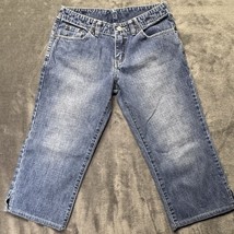 BKE Buckle Wendi Capri Denim Jeans Womens Size 27 Distressed Medium Blue... - $37.99