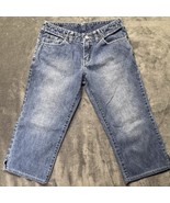 BKE Buckle Wendi Capri Denim Jeans Womens Size 27 Distressed Medium Blue... - $37.99