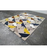 MULTI COLOR BIRDS HAND TUFTED RUG, MODERN RUG,KIDS RUG,CUSTOM RUG,SOFT R... - £73.15 GBP