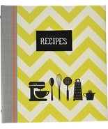 Green Chevron Recipe Book 3-Ring Card Pocket Binder 8.32 W x 9.4&quot; L - $29.70