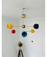 Modern 6 Arms Multi Color Sputnik Chandelier Brass Handcrafted Modern Mi... - $340.55 CAD