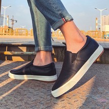 Autumn pu leather men casual shoes solid slip on flats sneakers comfortable man loafers thumb200