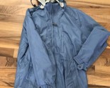 VINTAGE LL Bean 90&#39;s  Medium Blue Removable Hood Mid Thigh Utility Coat ... - $64.29