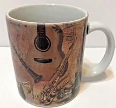 Rhapsody Instrument Coffee Mug Cup Violin Sax Horn Guitar by Revelations - £8.21 GBP