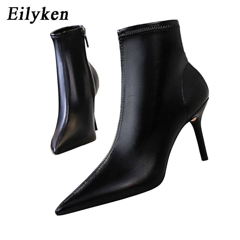 Eilyken 2024  Women  Shoes  Zip Thin Boots Ladies  Pointed Toe Party Pumps Plus  - £82.88 GBP