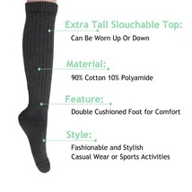 Anthracite Cotton Slouch Socks for Women Made in USA 1 PAIR Size 9 to 11 - $9.89