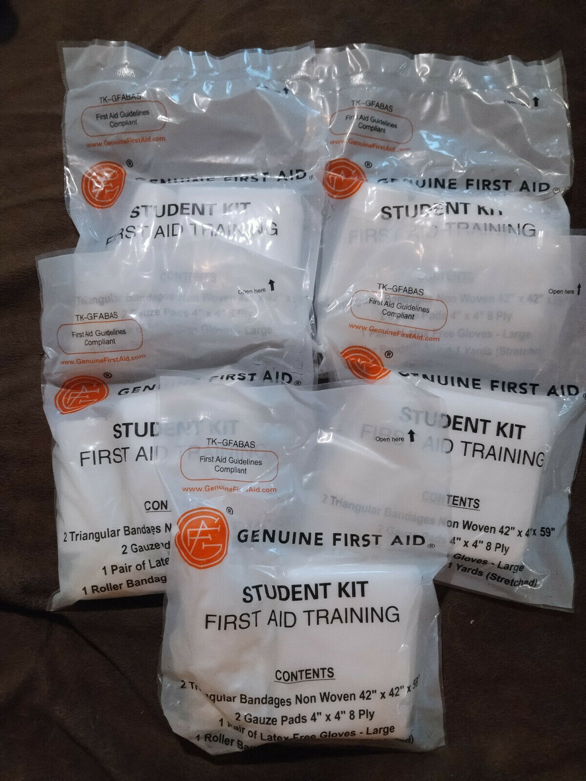 Primary image for 5 Pk GFA STUDENT KIT FIRST AID TRAINING KIT. NEW SEALED