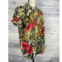 Liz Claiborne Collection Silk Button Front Shirt Womens 10 Haiwaiian Vacation - £10.54 GBP