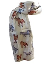 New Company Womens Equestrian Horse Scarf - Beige - One Size - £7.90 GBP