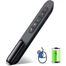 Wireless Presenter Remote With Air Mouse Control, Rechargeable Usb Prese... - £33.80 GBP