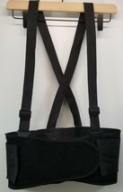 I) Black Nylon Back Support Belt with Suspenders Size Large - $5.93