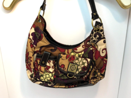 Treviso Handbag Women Small Multicolor Floral Nylon Lined Purse Shoulder... - $8.99