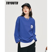 Toyouth Women Sweatshirts 2022 Autumn Long Sleeve O Neck Loose Hoodies  Jacquard - £117.85 GBP