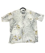 WFF Men&#39;s Hawaiian Short Sleeve 100% Silk Shirt Floral Print Green/Tan S... - $27.34 CAD