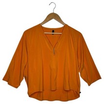 Lululemon Womens Large Orange Sarala Short Sleeve Zip Neck Dolman Half S... - €30,73 EUR
