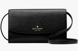 Kate Spade Dana Small Flap Crossbody Bag Black Saffiano Purse KE623 NWT $249 - £58.82 GBP
