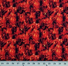 Cotton Fires Flames Red Under Fire Burns Cotton Fabric Print by the Yard D471.48 - £9.55 GBP