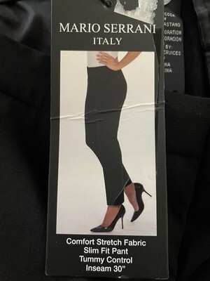 MARIO SERRANI WOMEN'S TUMMY CONTROL COMFORT PANTS Black Size 6 Slim Fit Item image 2