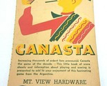 Vintage 1949 Shaw-Barton Canasta Instructions and Score Pad Plumbing Ad - $9.76