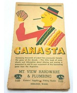Vintage 1949 Shaw-Barton Canasta Instructions and Score Pad Plumbing Ad - £7.67 GBP
