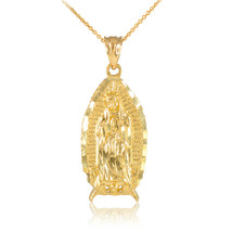 14k Gold Blessed Our Lady Virgin Mary Virgen Maria De Guadalupe Pendant Necklace - $343.04+