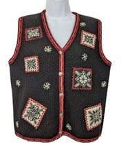Woolrich Wool Sweater Vest Christmas Winter Holiday V Neck Size S  - £23.69 GBP
