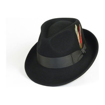 Men BENTLY HEADWEAR Hat Australian Wool Pinch Front Fedora Hudson HU420 Black image 5