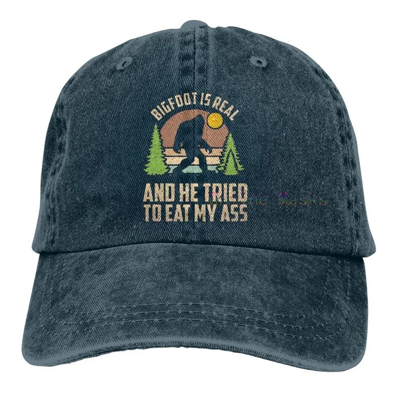 Bigfoot is Real and He Tried to Eat My Ass Baseball Cap Unisex Vintage Trucker - £13.46 GBP+