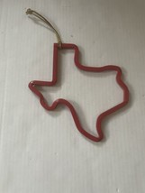 Texas State Outline Shape Style Vtg Dinner Bell Red Metal Rare South Southwest - £52.02 GBP