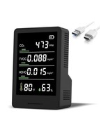 5 in 1 Air Quality Detector, Carbon Dioxide Detector CO2 TVOC HCHO TEMP ... - $54.19 CAD