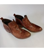 Women&#39;s 6M Matisse Brown Leather Like Wilder Western Ankle Boots Pull On - $472.85 MXN
