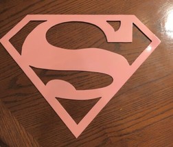 Superman Symbol - Metal Wall Art - Light Pink 16 3/4&quot; x 12 1/2&quot; - £26.55 GBP