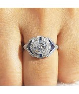 Vintage Engagement Ring For Women / Art Deco Style ring / Estate Silver ... - £94.46 GBP