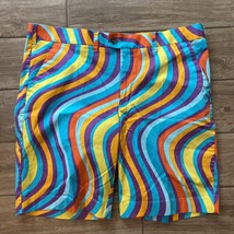 Loudmouth Golf Shorts Torrey lines Psychedelic Size 40 - £35.38 GBP
