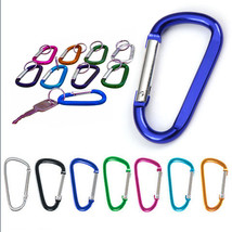4 Aluminum Carabiner Large D-Ring Snap Hook Key Chain Cushion Grip Color... - £13.33 GBP