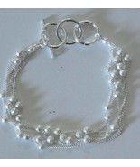 Silver-Plated Beads Chain Bracelet Adjustable 7 - 8 inches - $15.83 CAD