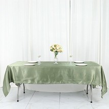 Eucalyptus Sage Green 60X102&quot;&quot; Rectangle Satin Tablecloth Wedding Party Home Gif - £9.91 GBP